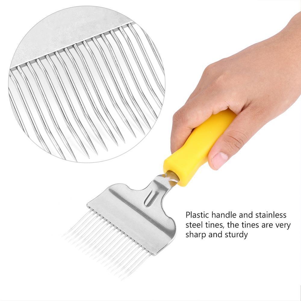 Stainless Steel Beekeeping Honeycomb Uncapping Fork Needles Tine Wooden # 