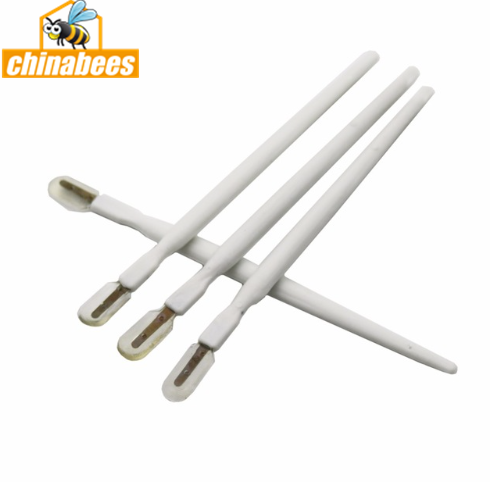 5pcs White Plastic Bee Keeper Royal Jelly Pen Soft Silicon Head Beekeeping Tool 